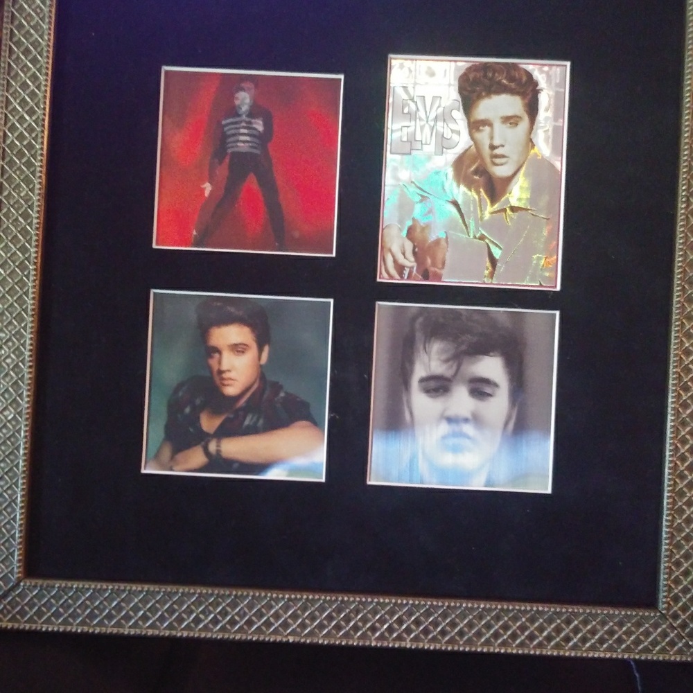 ELVIS PRESLEY 3D 4 PHOTOS PICTURES Framed